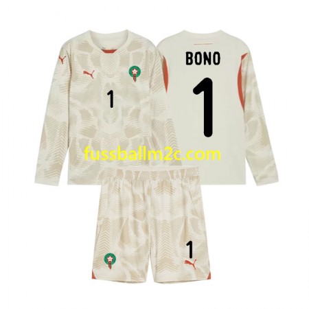 Fußballtrikots Marokko Yassine Bounou 1 Torwart Kinder Auswärts Trikotsatz 2024 Langarm Fußballtrikots Marokko Yassine Bounou 1 Torwart Kinder Auswärts Trikotsatz 2024 Langarm